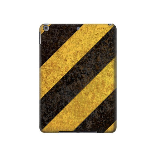 S2231 Yellow and Black Line Hazard Striped Hard Case For iPad 10.2 (2021,2020,2019), iPad 9 8 7