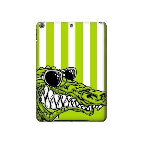 S2323 Funny Green Alligator Crocodile Hard Case For iPad 10.2 (2021,2020,2019), iPad 9 8 7