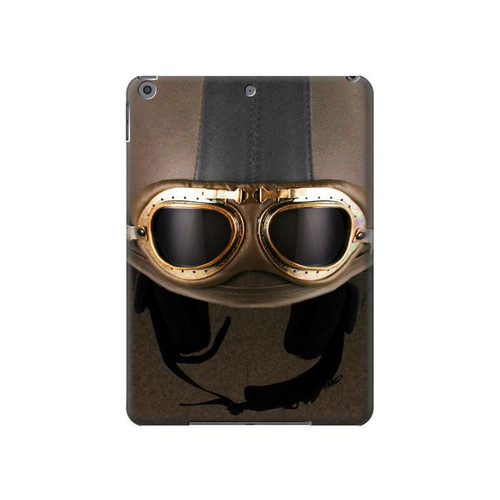 S2645 Vintage Brown Goggles Motorcycle Helmet Hard Case For iPad 10.2 (2021,2020,2019), iPad 9 8 7