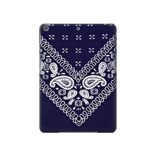 S3357 Navy Blue Bandana Pattern Hard Case For iPad 10.2 (2021,2020,2019), iPad 9 8 7