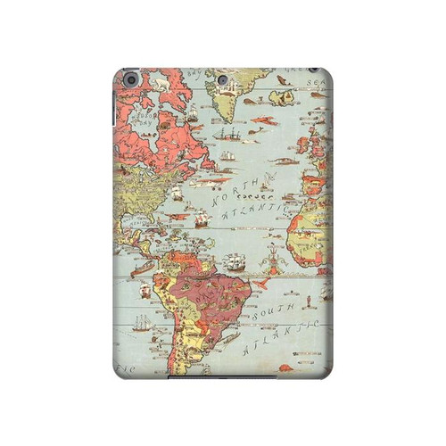 S3418 Vintage World Map Hard Case For iPad 10.2 (2021,2020,2019), iPad 9 8 7