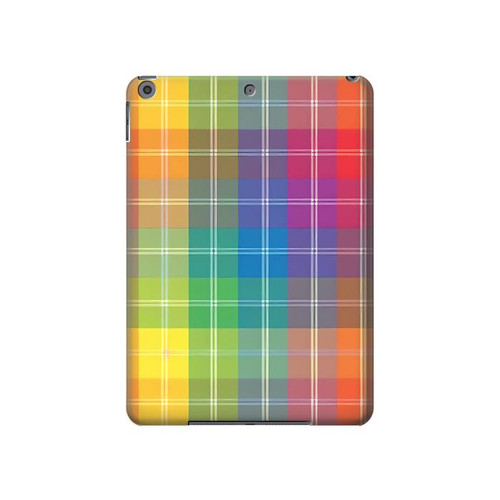 S3942 LGBTQ Rainbow Plaid Tartan Hard Case For iPad 10.2 (2021,2020,2019), iPad 9 8 7