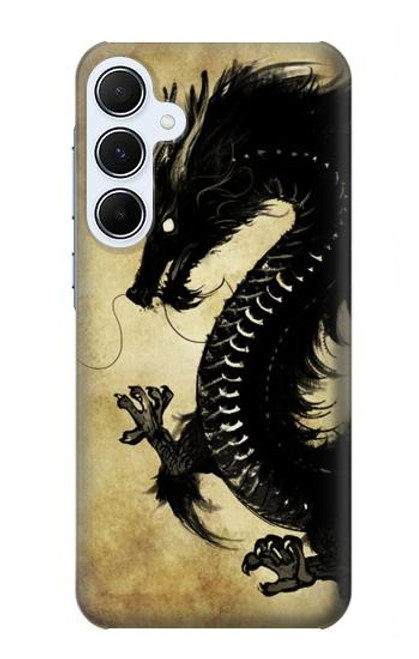 S1482 Black Dragon Painting Case For Samsung Galaxy A55 5G