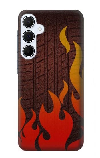 S2988 Rally Car Tire Fire Case For Samsung Galaxy A55 5G