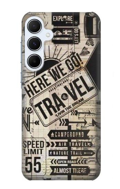 S3441 Vintage Travel Case For Samsung Galaxy A55 5G