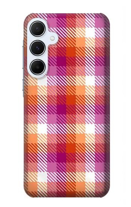 S3941 LGBT Lesbian Pride Flag Plaid Case For Samsung Galaxy A55 5G