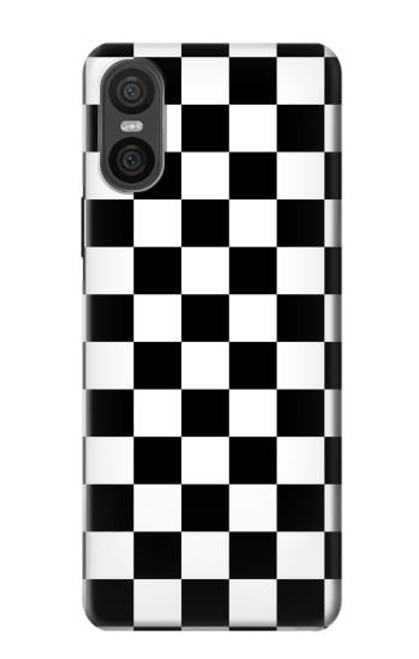 S1611 Black and White Check Chess Board Case For Sony Xperia 10 VI