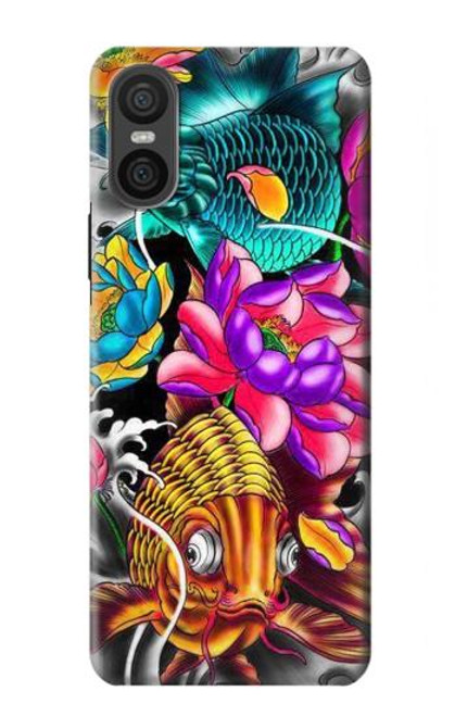S1630 Fish Japanese Oriental Tattoo Case For Sony Xperia 10 VI
