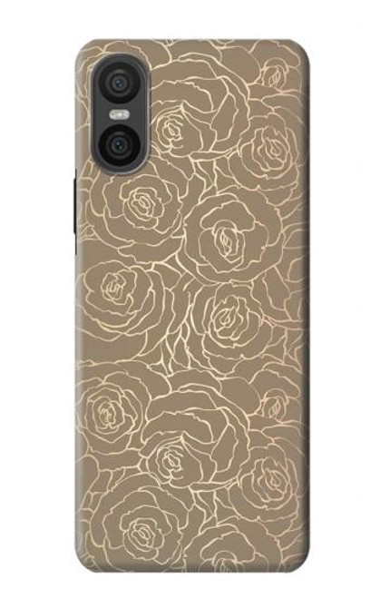 S3466 Gold Rose Pattern Case For Sony Xperia 10 VI