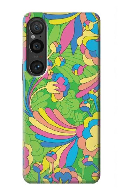 S3273 Flower Line Art Pattern Case For Sony Xperia 1 VI