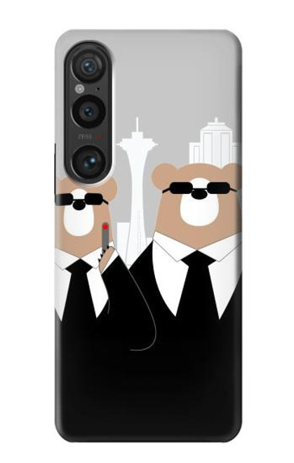 S3557 Bear in Black Suit Case For Sony Xperia 1 VI