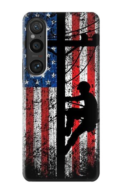 S3803 Electrician Lineman American Flag Case For Sony Xperia 1 VI