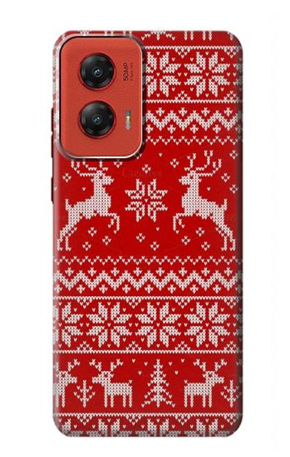 S2835 Christmas Reindeer Knitted Pattern Case For Motorola Moto G Stylus 5G (2024)