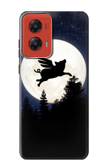 S3289 Flying Pig Full Moon Night Case For Motorola Moto G Stylus 5G (2024)