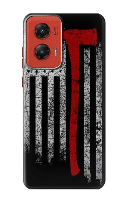 S3958 Firefighter Axe Flag Case For Motorola Moto G Stylus 5G (2024)