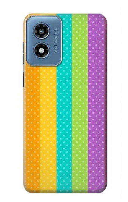 S3678 Colorful Rainbow Vertical Case For Motorola Moto G Play 4G (2024)