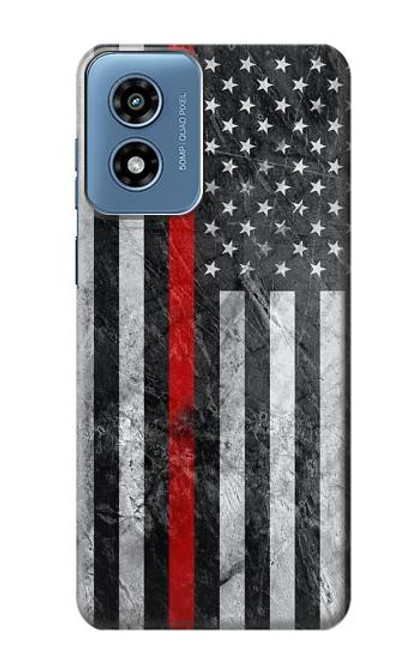 S3687 Firefighter Thin Red Line American Flag Case For Motorola Moto G Play 4G (2024)