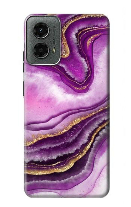 S3896 Purple Marble Gold Streaks Case For Motorola Moto G 5G (2024)