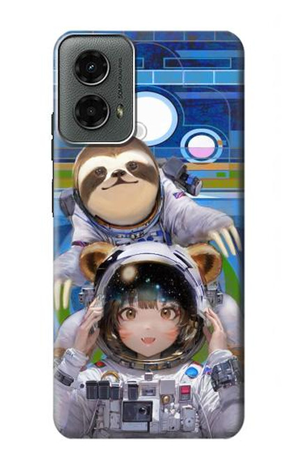 S3915 Raccoon Girl Baby Sloth Astronaut Suit Case For Motorola Moto G 5G (2024)