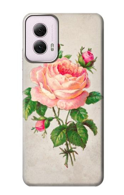 S3079 Vintage Pink Rose Case For Motorola Moto G Power 5G (2024)