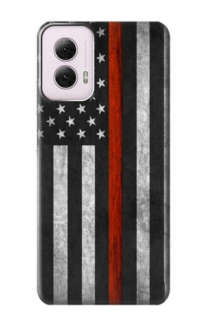 S3472 Firefighter Thin Red Line Flag Case For Motorola Moto G Power 5G (2024)