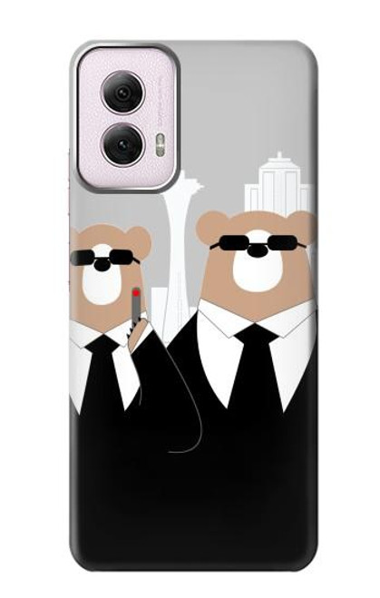 S3557 Bear in Black Suit Case For Motorola Moto G Power 5G (2024)