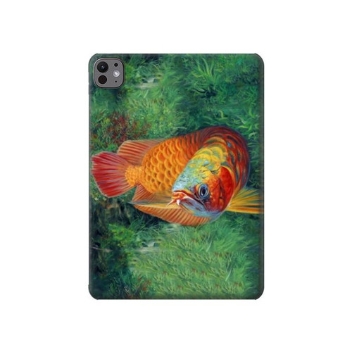 S1157 Red Arowana Fish Hard Case For iPad Pro 11 (2024,2025)