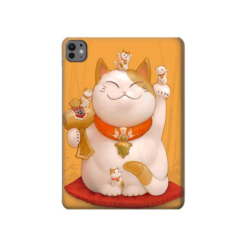 S1217 Maneki Neko Lucky Cat Hard Case For iPad Pro 11 (2024,2025)