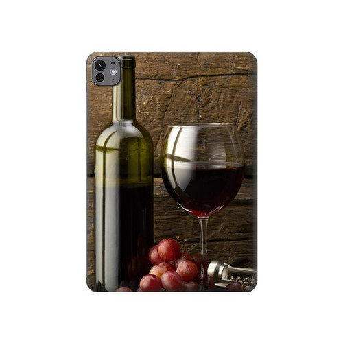 S1316 Grapes Bottle and Glass of Red Wine Hard Case For iPad Pro 11 (2024,2025)