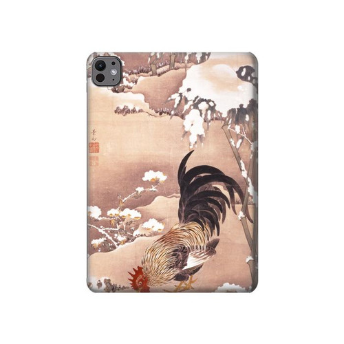 S1332 Ito Jakuchu Rooster Hard Case For iPad Pro 11 (2024)