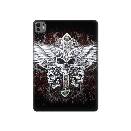 S1434 Skull Wing Tattoo Biker Hard Case For iPad Pro 11 (2024,2025)