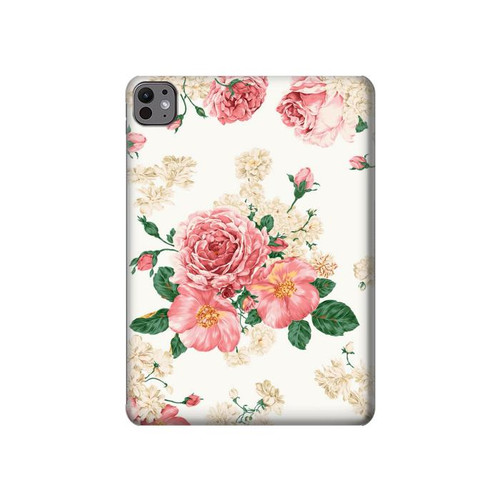 S1859 Rose Pattern Hard Case For iPad Pro 11 (2024,2025)