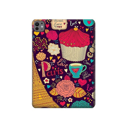 S2353 Paris Cartoon Vintage Pattern Hard Case For iPad Pro 11 (2024)