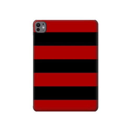 S2638 Black and Red Striped Hard Case For iPad Pro 11 (2024,2025)
