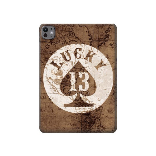 S3188 Lucky 13 Old Map Hard Case For iPad Pro 11 (2024,2025)