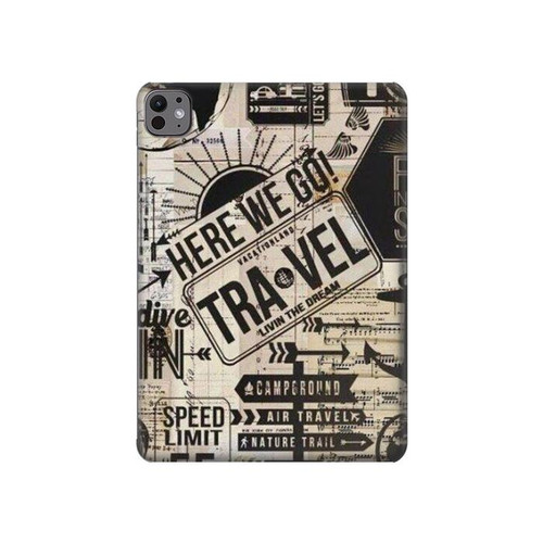 S3441 Vintage Travel Hard Case For iPad Pro 11 (2024,2025)
