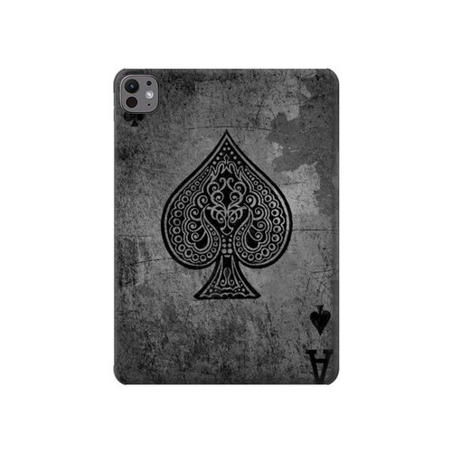 S3446 Black Ace Spade Hard Case For iPad Pro 11 (2024,2025)