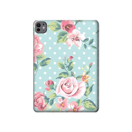 S3494 Vintage Rose Polka Dot Hard Case For iPad Pro 11 (2024,2025)