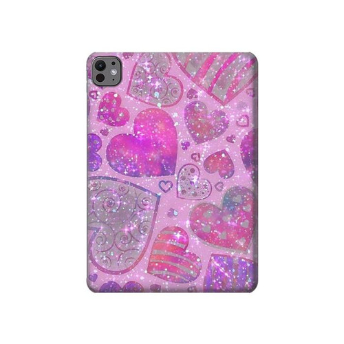S3710 Pink Love Heart Hard Case For iPad Pro 11 (2024,2025)