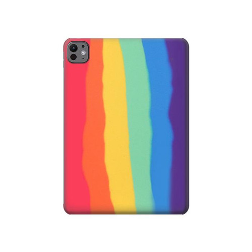 S3799 Cute Vertical Watercolor Rainbow Hard Case For iPad Pro 11 (2024)