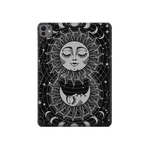 S3854 Mystical Sun Face Crescent Moon Hard Case For iPad Pro 11 (2024,2025)