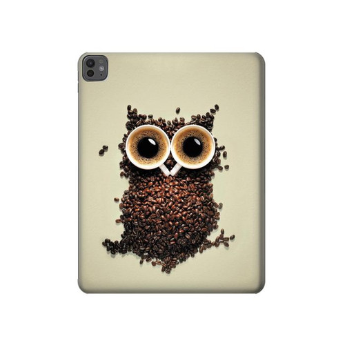 S0360 Coffee Owl Hard Case For iPad Pro 13 (2024,2025)