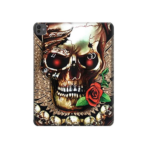 S0753 Skull Wing Rose Punk Hard Case For iPad Pro 13 (2024,2025), Air 13 2026
