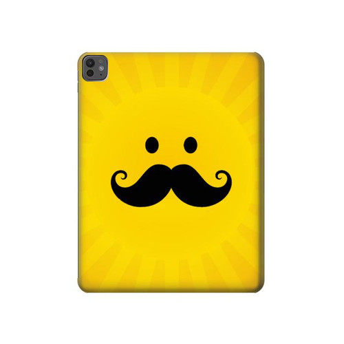 S1145 Yellow Mustache Sun Hard Case For iPad Pro 13 (2024,2025), Air 13 2026