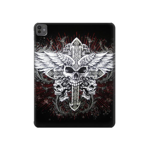 S1434 Skull Wing Tattoo Biker Hard Case For iPad Pro 13 (2024,2025)
