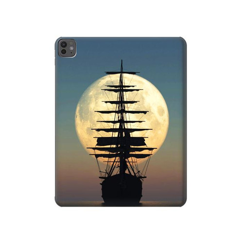 S2897 Pirate Ship Moon Night Hard Case For iPad Pro 13 (2024,2025), Air 13 2026