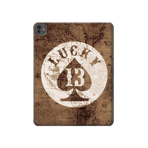 S3188 Lucky 13 Old Map Hard Case For iPad Pro 13 (2024,2025), Air 13 2026