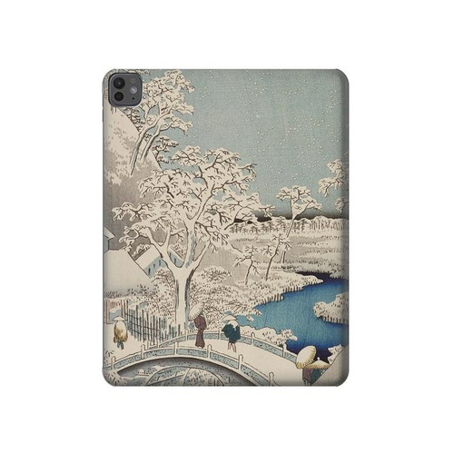 S3350 Utagawa Hiroshige Drum Bridge Yuhi Hill in Meguro Hard Case For iPad Pro 13 (2024,2025)