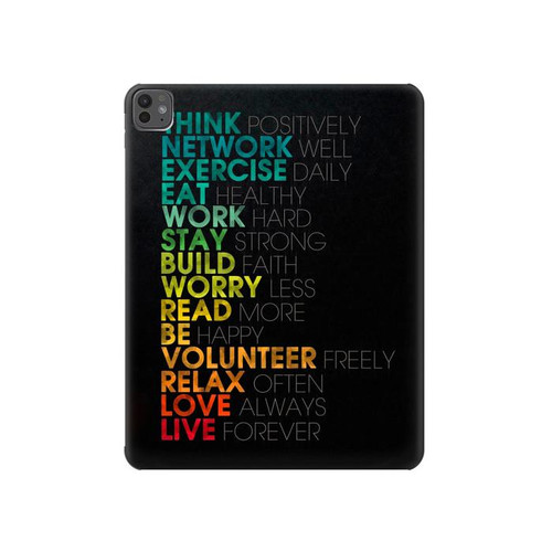 S3523 Think Positive Words Quotes Hard Case For iPad Pro 13 (2024,2025)