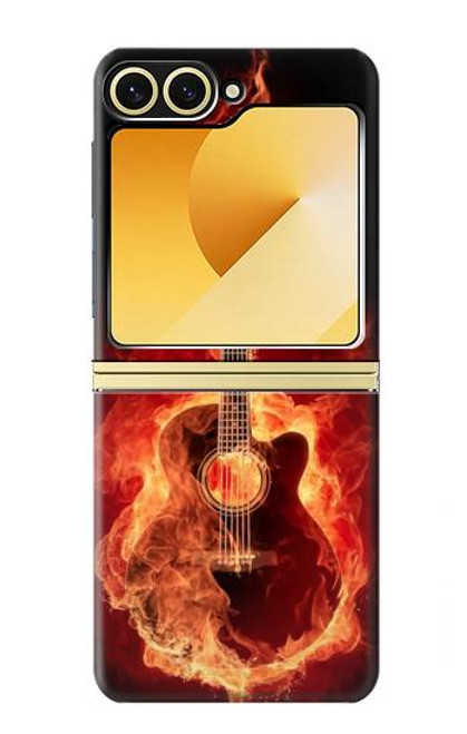 S0415 Fire Guitar Burn Case For Samsung Galaxy Z Flip 6, Flip 7 FE
